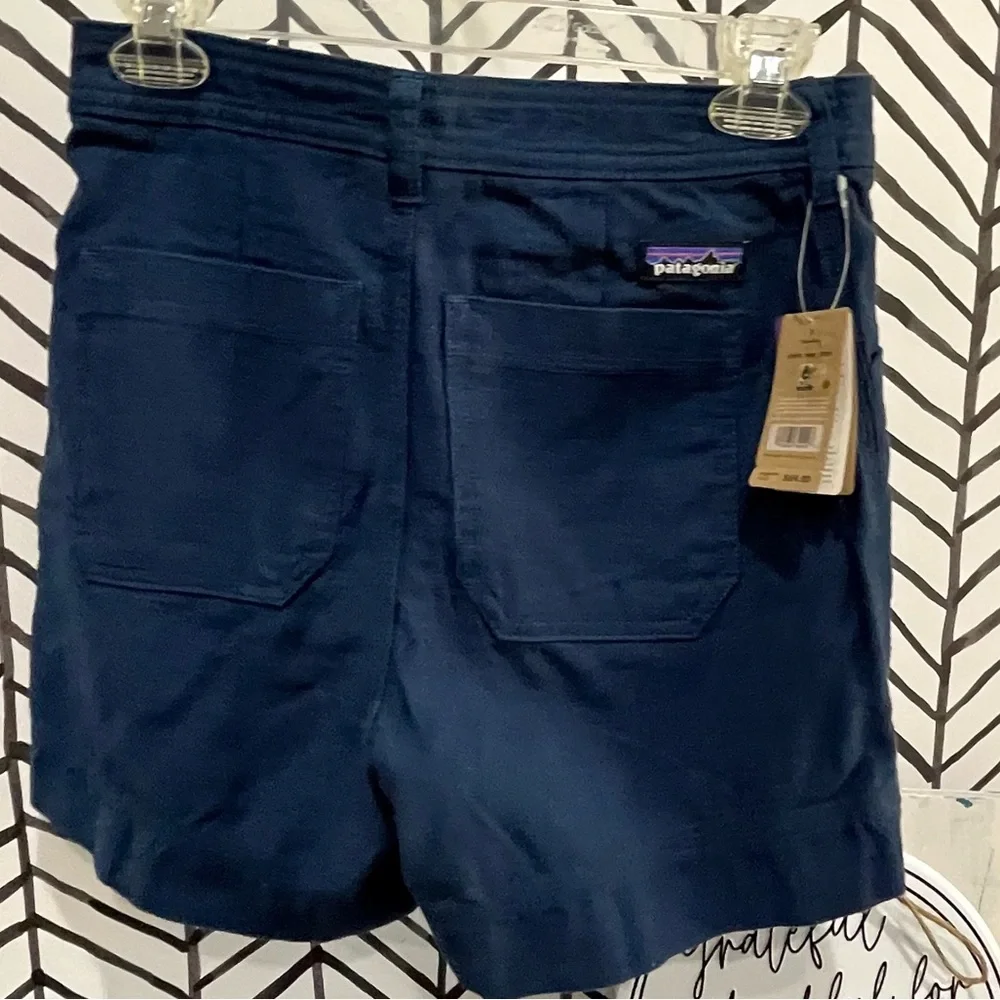 NWT Patagonia 100% Organic Cotton Slub Shorts, 5 inch in Stone Blue, Size 6 - Picture 5 of 13